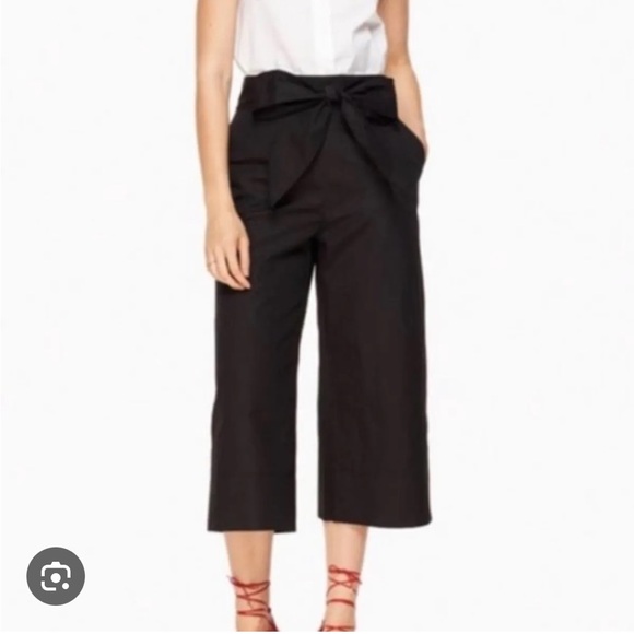 Kate Spade, black cropped culottes, bow front tie - Picture 1 of 14